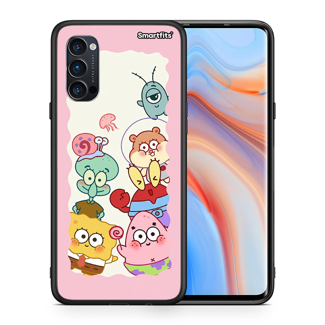 Θήκη Oppo Reno4 Pro 5G Cute Companion από τη Smartfits με σχέδιο στο πίσω μέρος και μαύρο περίβλημα | Oppo Reno4 Pro 5G Cute Companion case with colorful back and black bezels