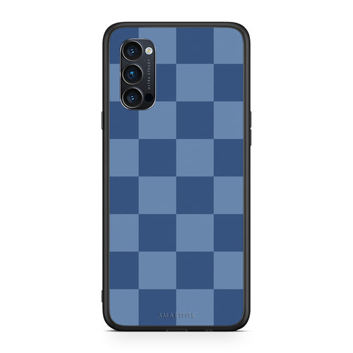 Θήκη Oppo Reno4 Pro 5G Denim Blue Checkerboard από τη Smartfits με σχέδιο στο πίσω μέρος και μαύρο περίβλημα | Oppo Reno4 Pro 5G Denim Blue Checkerboard case with colorful back and black bezels