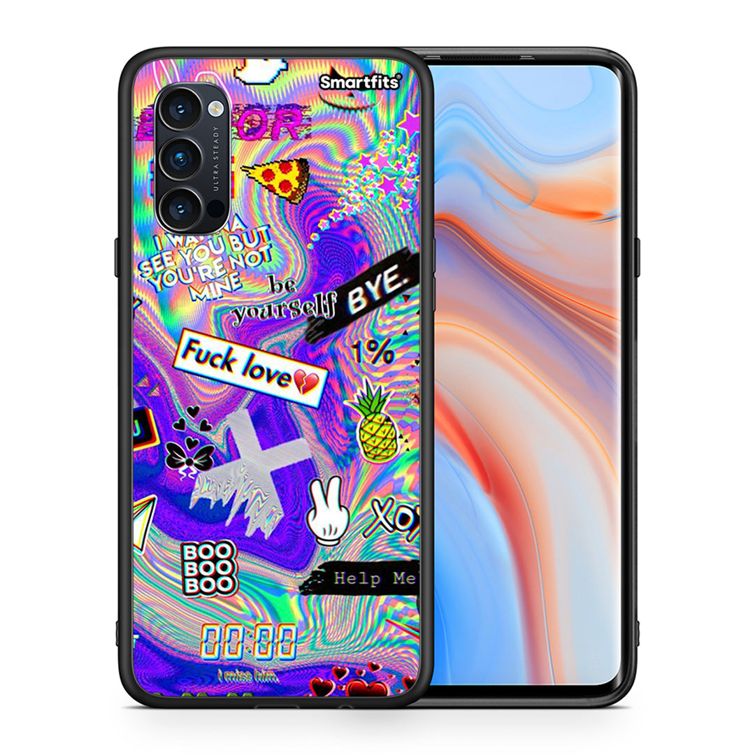 Θήκη Oppo Reno4 Pro 5G Game Over από τη Smartfits με σχέδιο στο πίσω μέρος και μαύρο περίβλημα | Oppo Reno4 Pro 5G Game Over case with colorful back and black bezels