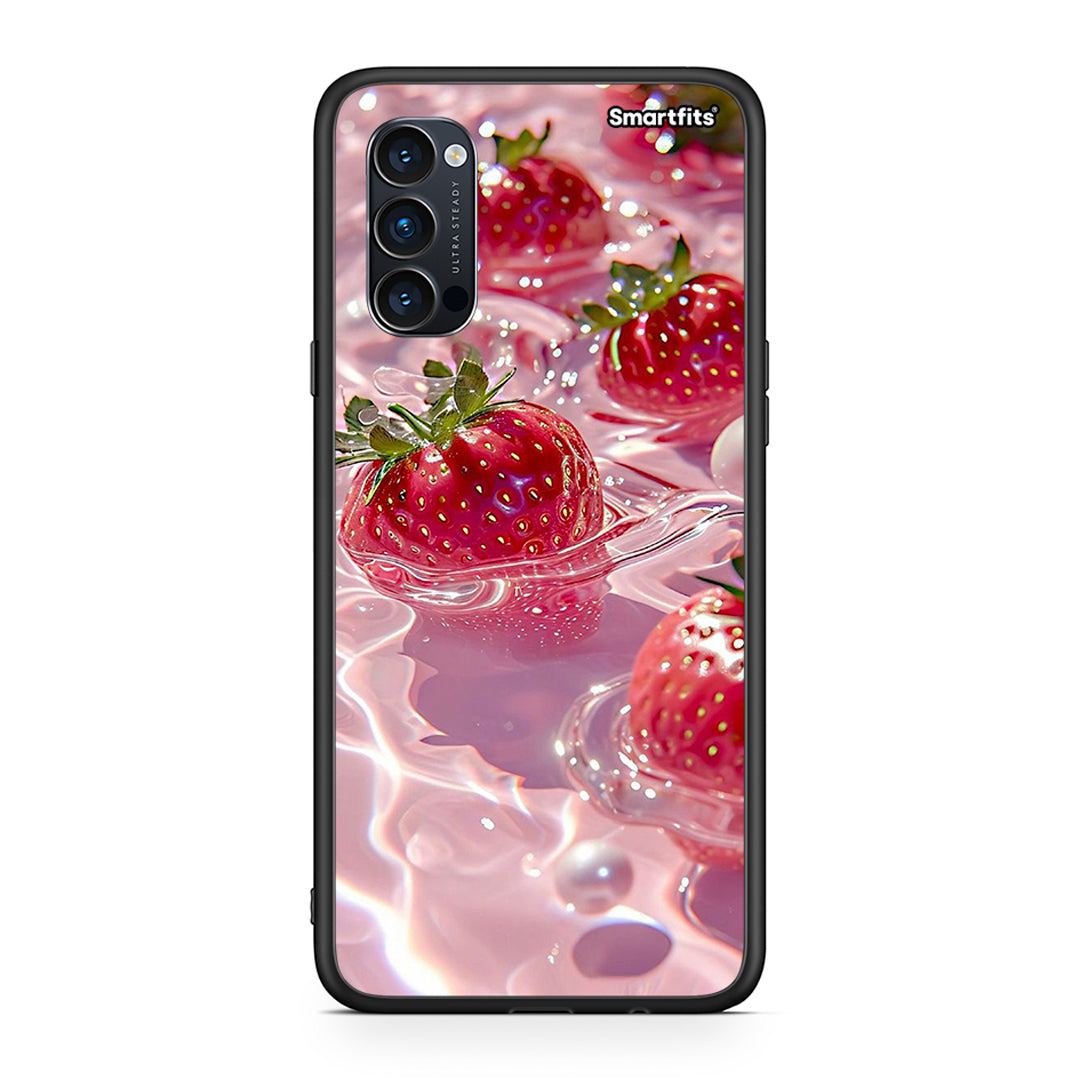 Oppo Reno4 Pro 5G Juicy Strawberries θήκη από τη Smartfits με σχέδιο στο πίσω μέρος και μαύρο περίβλημα | Smartphone case with colorful back and black bezels by Smartfits