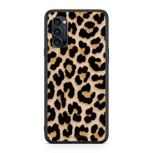 Θήκη Oppo Reno4 Pro 5G Leopard Print Tan Small από τη Smartfits με σχέδιο στο πίσω μέρος και μαύρο περίβλημα | Oppo Reno4 Pro 5G Leopard Print Tan Small case with colorful back and black bezels