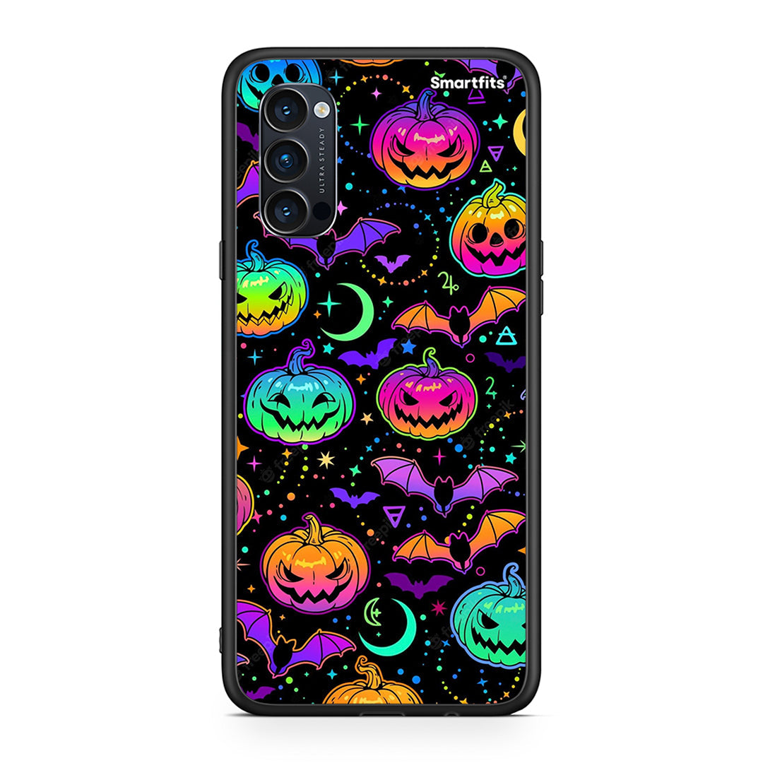 Oppo Reno4 Pro 5G Neon Halloween θήκη από τη Smartfits με σχέδιο στο πίσω μέρος και μαύρο περίβλημα | Smartphone case with colorful back and black bezels by Smartfits