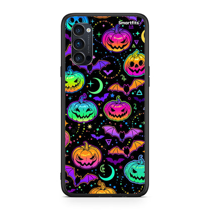 Oppo Reno4 Pro 5G Neon Halloween θήκη από τη Smartfits με σχέδιο στο πίσω μέρος και μαύρο περίβλημα | Smartphone case with colorful back and black bezels by Smartfits