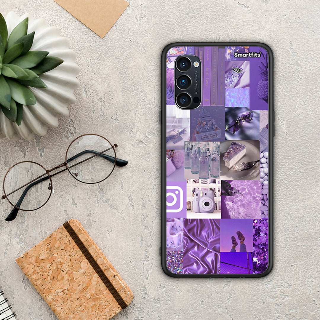 Purple Aesthetic Collage - Oppo Reno4 Pro 5G θήκη