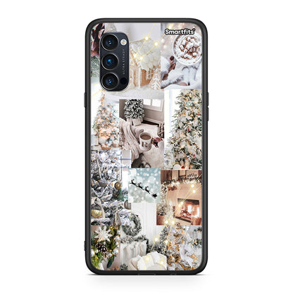 Oppo Reno4 Pro 5G White Christmas θήκη από τη Smartfits με σχέδιο στο πίσω μέρος και μαύρο περίβλημα | Smartphone case with colorful back and black bezels by Smartfits