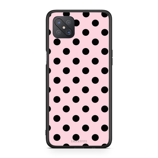 Θήκη Oppo Reno4 Z 5G / A92s Black Polka Dots on Pink από τη Smartfits με σχέδιο στο πίσω μέρος και μαύρο περίβλημα | Oppo Reno4 Z 5G / A92s Black Polka Dots on Pink case with colorful back and black bezels