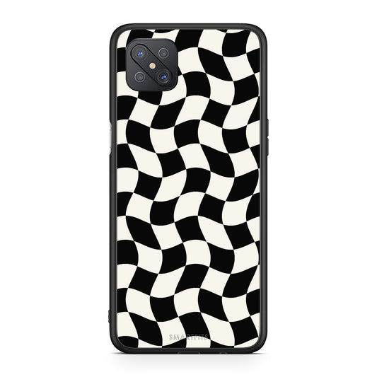 Θήκη Oppo Reno4 Z 5G / A92s Black and Cream Wavy Checkerboard από τη Smartfits με σχέδιο στο πίσω μέρος και μαύρο περίβλημα | Oppo Reno4 Z 5G / A92s Black and Cream Wavy Checkerboard case with colorful back and black bezels