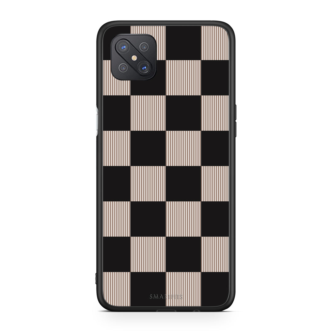Θήκη Oppo Reno4 Z 5G / A92s Black and Taupe Striped Checks από τη Smartfits με σχέδιο στο πίσω μέρος και μαύρο περίβλημα | Oppo Reno4 Z 5G / A92s Black and Taupe Striped Checks case with colorful back and black bezels