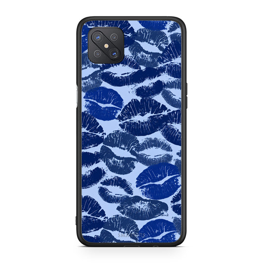 Θήκη Oppo Reno4 Z 5G / A92s Blue Lipstick Kisses από τη Smartfits με σχέδιο στο πίσω μέρος και μαύρο περίβλημα | Oppo Reno4 Z 5G / A92s Blue Lipstick Kisses case with colorful back and black bezels