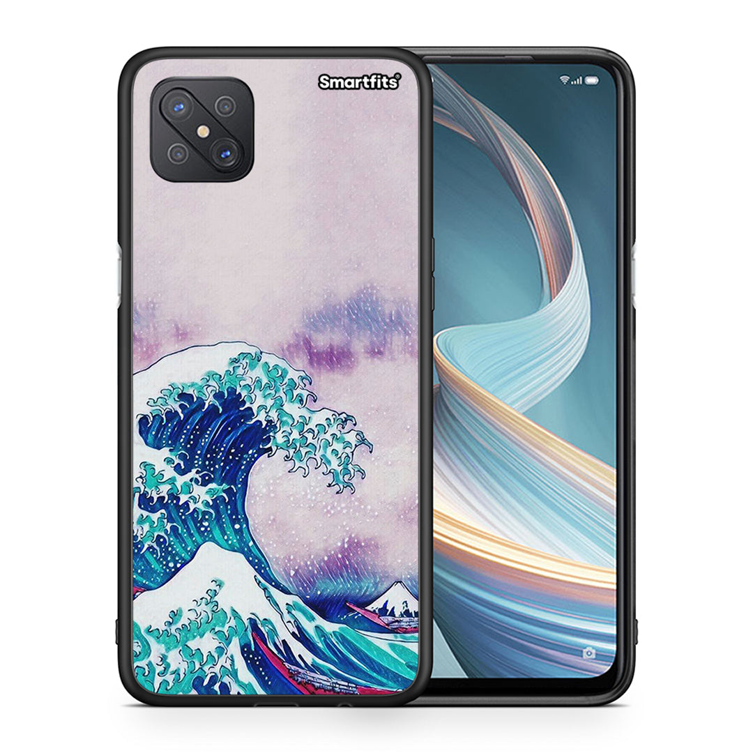 Θήκη Oppo Reno4 Z 5G Blue Waves από τη Smartfits με σχέδιο στο πίσω μέρος και μαύρο περίβλημα | Oppo Reno4 Z 5G Blue Waves case with colorful back and black bezels