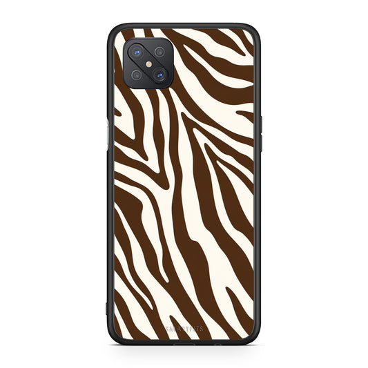 Θήκη Oppo Reno4 Z 5G / A92s Brown and Cream Zebra Stripes από τη Smartfits με σχέδιο στο πίσω μέρος και μαύρο περίβλημα | Oppo Reno4 Z 5G / A92s Brown and Cream Zebra Stripes case with colorful back and black bezels