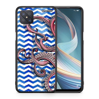 Θήκη Oppo Reno4 Z 5G Chevron Devilfish από τη Smartfits με σχέδιο στο πίσω μέρος και μαύρο περίβλημα | Oppo Reno4 Z 5G Chevron Devilfish case with colorful back and black bezels