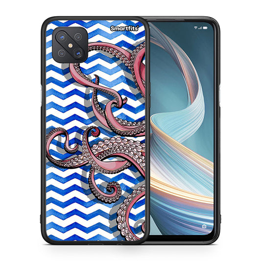 Θήκη Oppo Reno4 Z 5G Chevron Devilfish από τη Smartfits με σχέδιο στο πίσω μέρος και μαύρο περίβλημα | Oppo Reno4 Z 5G Chevron Devilfish case with colorful back and black bezels