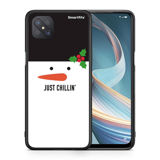 Θήκη Oppo Reno4 Z 5G Christmas Chillin από τη Smartfits με σχέδιο στο πίσω μέρος και μαύρο περίβλημα | Oppo Reno4 Z 5G Christmas Chillin case with colorful back and black bezels