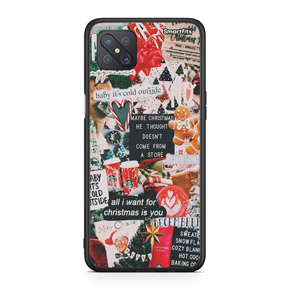 Oppo Reno4 Z 5G Christmas Happiness θήκη από τη Smartfits με σχέδιο στο πίσω μέρος και μαύρο περίβλημα | Smartphone case with colorful back and black bezels by Smartfits