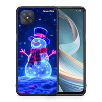 Thumbnail for Θήκη Oppo Reno4 Z 5G Christmas Neon Snowman από τη Smartfits με σχέδιο στο πίσω μέρος και μαύρο περίβλημα | Oppo Reno4 Z 5G Christmas Neon Snowman case with colorful back and black bezels