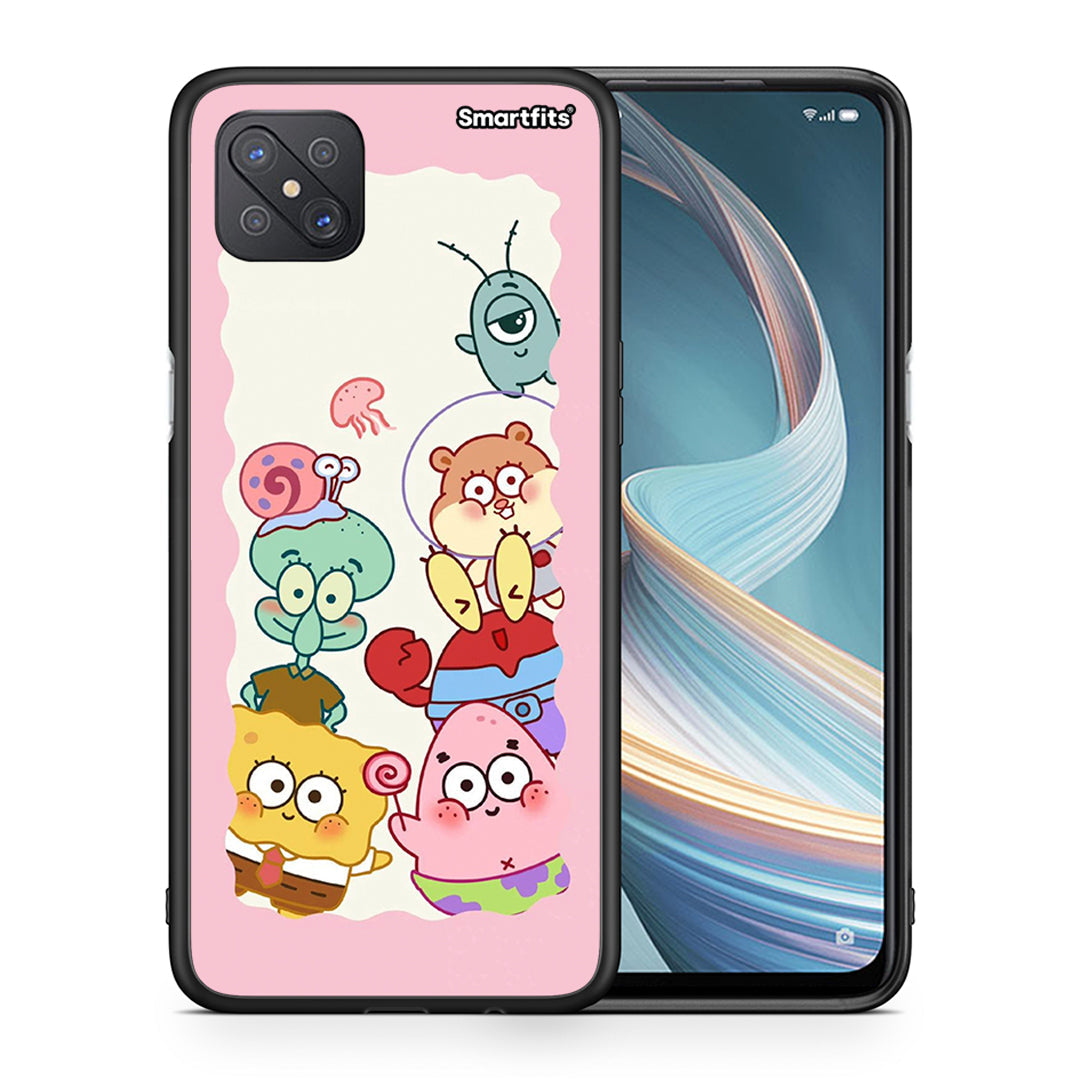 Θήκη Oppo Reno4 Z 5G Cute Companion από τη Smartfits με σχέδιο στο πίσω μέρος και μαύρο περίβλημα | Oppo Reno4 Z 5G Cute Companion case with colorful back and black bezels