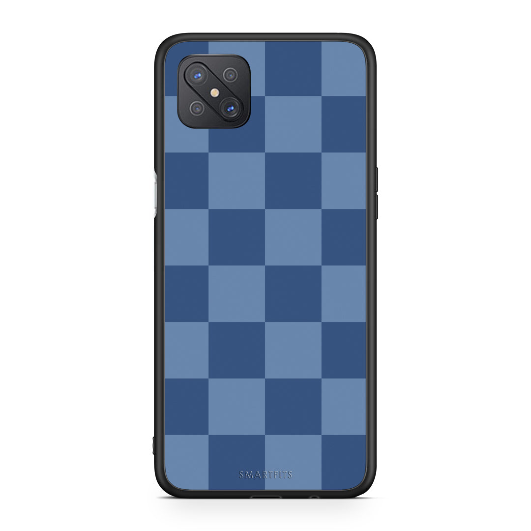 Θήκη Oppo Reno4 Z 5G / A92s Denim Blue Checkerboard από τη Smartfits με σχέδιο στο πίσω μέρος και μαύρο περίβλημα | Oppo Reno4 Z 5G / A92s Denim Blue Checkerboard case with colorful back and black bezels