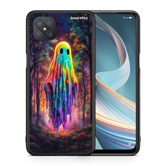 Θήκη Oppo Reno4 Z 5G Halloween Ghost από τη Smartfits με σχέδιο στο πίσω μέρος και μαύρο περίβλημα | Oppo Reno4 Z 5G Halloween Ghost case with colorful back and black bezels