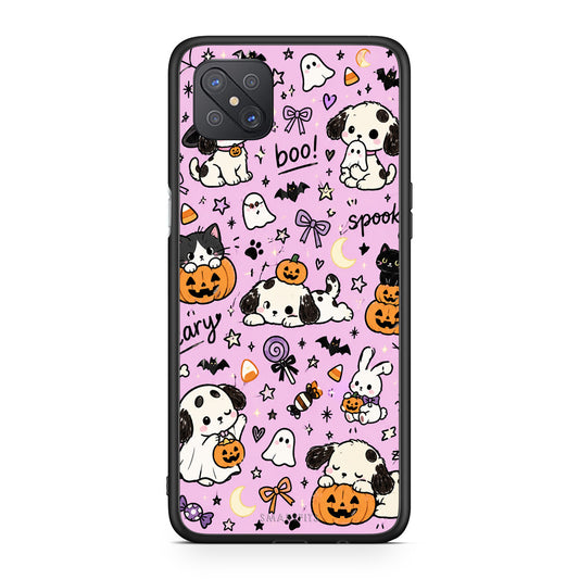 Θήκη Oppo Reno4 Z 5G / A92s Halloween Puppies and Friends on Lilac από τη Smartfits με σχέδιο στο πίσω μέρος και μαύρο περίβλημα | Oppo Reno4 Z 5G / A92s Halloween Puppies and Friends on Lilac case with colorful back and black bezels