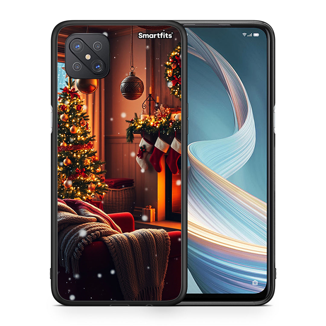 Θήκη Oppo Reno4 Z 5G Home For Christmas από τη Smartfits με σχέδιο στο πίσω μέρος και μαύρο περίβλημα | Oppo Reno4 Z 5G Home For Christmas case with colorful back and black bezels