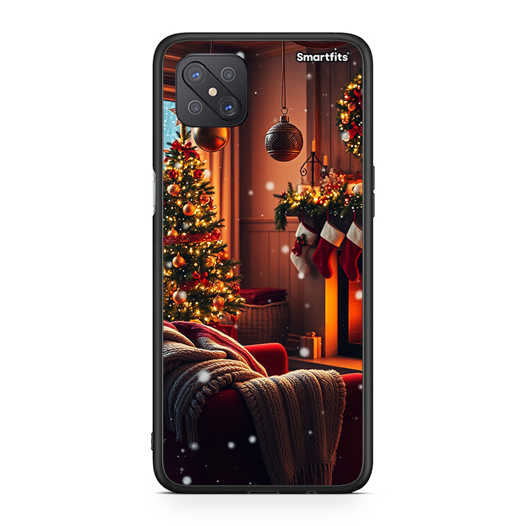 Oppo Reno4 Z 5G Home For Christmas θήκη από τη Smartfits με σχέδιο στο πίσω μέρος και μαύρο περίβλημα | Smartphone case with colorful back and black bezels by Smartfits