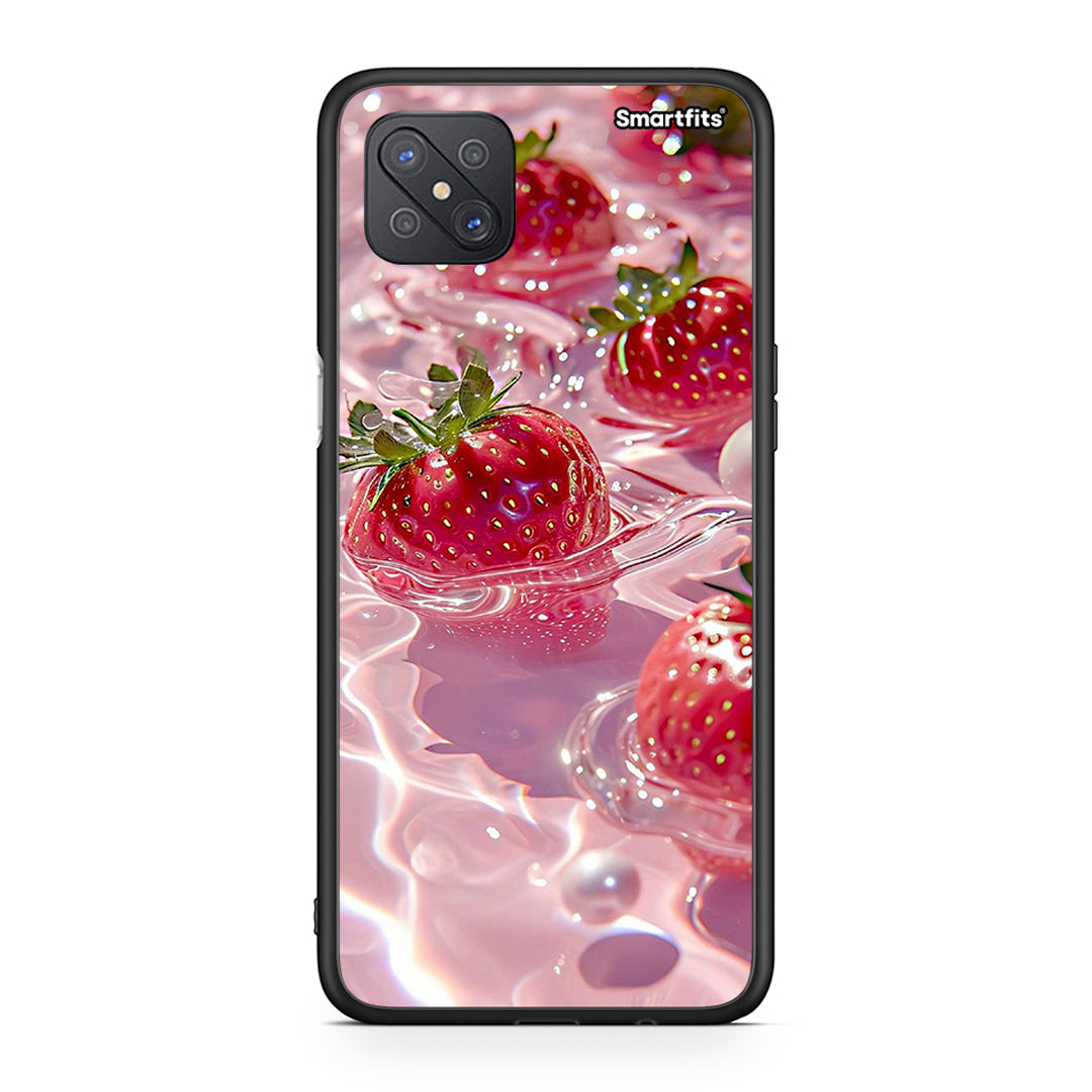 Oppo Reno4 Z 5G Juicy Strawberries θήκη από τη Smartfits με σχέδιο στο πίσω μέρος και μαύρο περίβλημα | Smartphone case with colorful back and black bezels by Smartfits