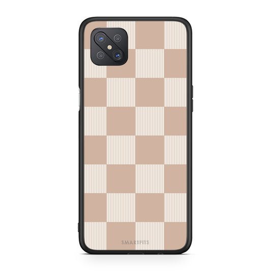 Θήκη Oppo Reno4 Z 5G / A92s Latte and Cream Striped Checks από τη Smartfits με σχέδιο στο πίσω μέρος και μαύρο περίβλημα | Oppo Reno4 Z 5G / A92s Latte and Cream Striped Checks case with colorful back and black bezels