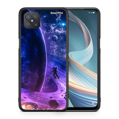 Θήκη Oppo Reno4 Z 5G Lost Astronaut από τη Smartfits με σχέδιο στο πίσω μέρος και μαύρο περίβλημα | Oppo Reno4 Z 5G Lost Astronaut case with colorful back and black bezels