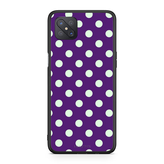 Θήκη Oppo Reno4 Z 5G / A92s Mint Polka Dots on Purple από τη Smartfits με σχέδιο στο πίσω μέρος και μαύρο περίβλημα | Oppo Reno4 Z 5G / A92s Mint Polka Dots on Purple case with colorful back and black bezels