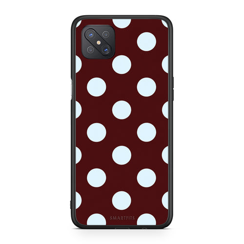 Θήκη Oppo Reno4 Z 5G / A92s Pale Blue Large Polka Dots on Burgundy από τη Smartfits με σχέδιο στο πίσω μέρος και μαύρο περίβλημα | Oppo Reno4 Z 5G / A92s Pale Blue Large Polka Dots on Burgundy case with colorful back and black bezels