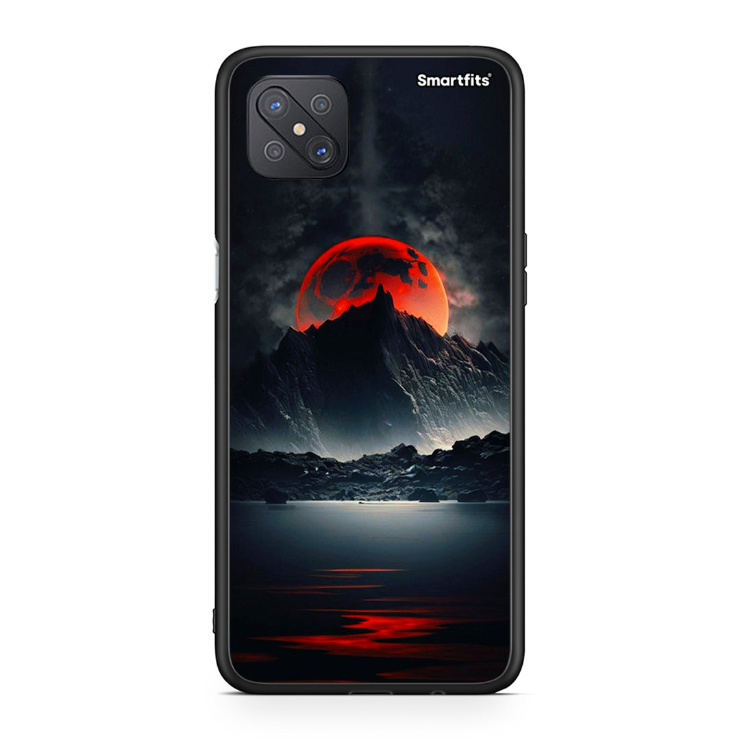 Oppo Reno4 Z 5G Red Full Moon θήκη από τη Smartfits με σχέδιο στο πίσω μέρος και μαύρο περίβλημα | Smartphone case with colorful back and black bezels by Smartfits