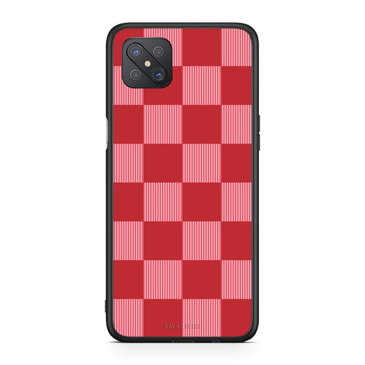 Θήκη Oppo Reno4 Z 5G / A92s Red and Pink Striped Checks από τη Smartfits με σχέδιο στο πίσω μέρος και μαύρο περίβλημα | Oppo Reno4 Z 5G / A92s Red and Pink Striped Checks case with colorful back and black bezels