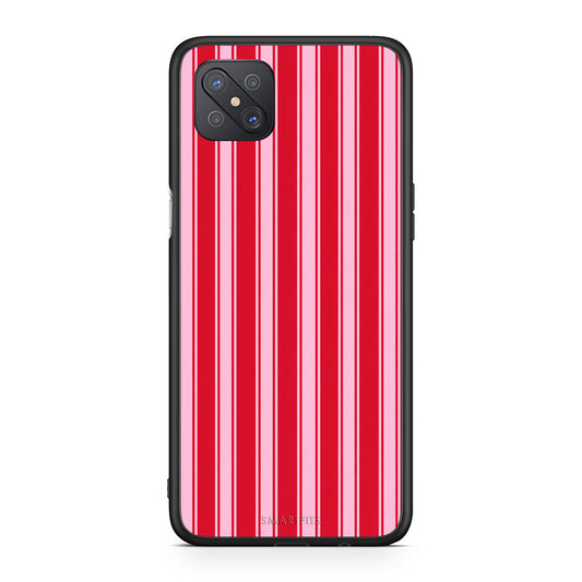 Θήκη Oppo Reno4 Z 5G / A92s Red and Pink Vertical Pinstripes από τη Smartfits με σχέδιο στο πίσω μέρος και μαύρο περίβλημα | Oppo Reno4 Z 5G / A92s Red and Pink Vertical Pinstripes case with colorful back and black bezels