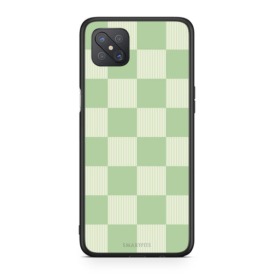 Θήκη Oppo Reno4 Z 5G / A92s Sage and Cream Striped Checks από τη Smartfits με σχέδιο στο πίσω μέρος και μαύρο περίβλημα | Oppo Reno4 Z 5G / A92s Sage and Cream Striped Checks case with colorful back and black bezels