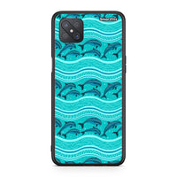 Thumbnail for Oppo Reno4 Z 5G Swimming Dolphins θήκη από τη Smartfits με σχέδιο στο πίσω μέρος και μαύρο περίβλημα | Smartphone case with colorful back and black bezels by Smartfits