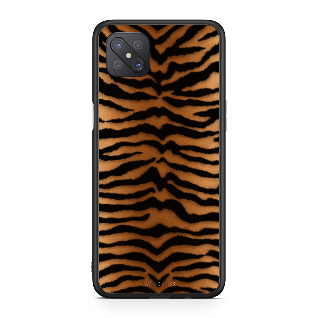 Θήκη Oppo Reno4 Z 5G / A92s Tiger Print Orange and Black από τη Smartfits με σχέδιο στο πίσω μέρος και μαύρο περίβλημα | Oppo Reno4 Z 5G / A92s Tiger Print Orange and Black case with colorful back and black bezels