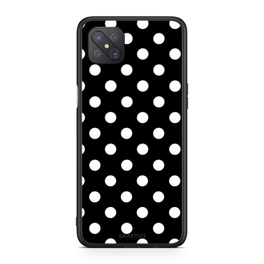 Θήκη Oppo Reno4 Z 5G / A92s White Polka Dots on Black από τη Smartfits με σχέδιο στο πίσω μέρος και μαύρο περίβλημα | Oppo Reno4 Z 5G / A92s White Polka Dots on Black case with colorful back and black bezels