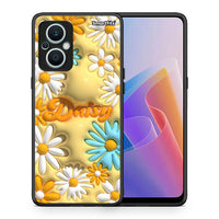 Thumbnail for Θήκη Oppo Reno7 Lite Bubble Daisies από τη Smartfits με σχέδιο στο πίσω μέρος και μαύρο περίβλημα | Oppo Reno7 Lite Bubble Daisies Case with Colorful Back and Black Bezels