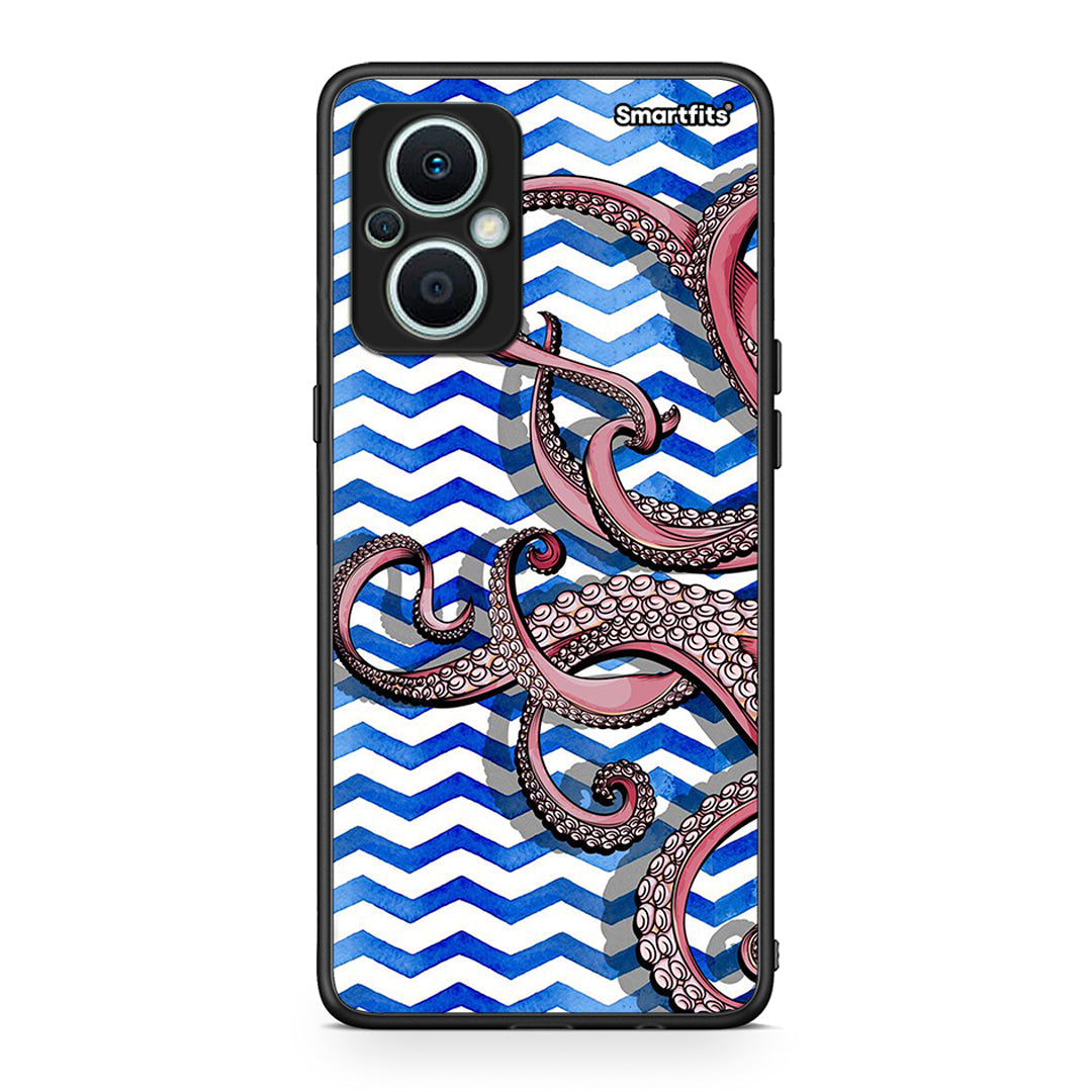 Θήκη Oppo Reno7 Lite Chevron Devilfish από τη Smartfits με σχέδιο στο πίσω μέρος και μαύρο περίβλημα | Oppo Reno7 Lite Chevron Devilfish Case with Colorful Back and Black Bezels