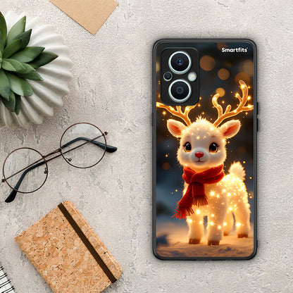 Θήκη Oppo Reno7 Lite Christmas Cutie από τη Smartfits με σχέδιο στο πίσω μέρος και μαύρο περίβλημα | Oppo Reno7 Lite Christmas Cutie Case with Colorful Back and Black Bezels