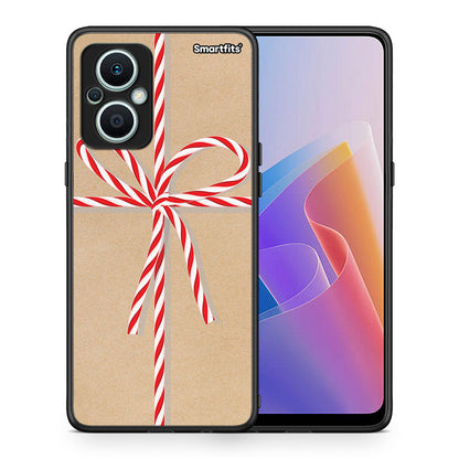 Θήκη Oppo Reno7 Lite Christmas Gift από τη Smartfits με σχέδιο στο πίσω μέρος και μαύρο περίβλημα | Oppo Reno7 Lite Christmas Gift Case with Colorful Back and Black Bezels