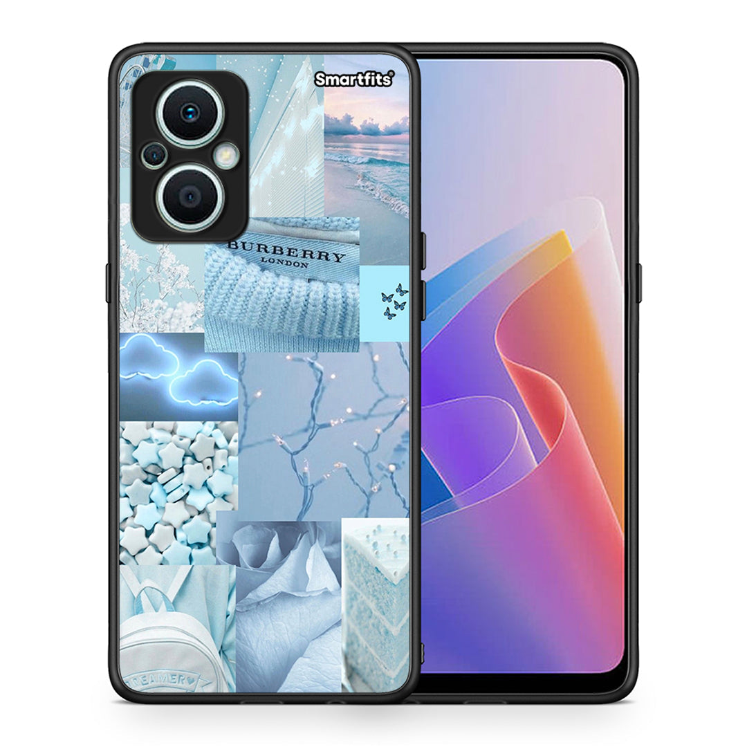 Θήκη Oppo Reno7 Lite Ciel Aesthetic Collage από τη Smartfits με σχέδιο στο πίσω μέρος και μαύρο περίβλημα | Oppo Reno7 Lite Ciel Aesthetic Collage Case with Colorful Back and Black Bezels
