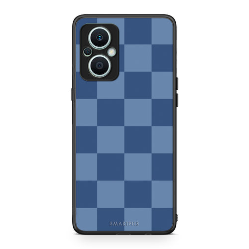 Θήκη Oppo Reno7 Lite Denim Blue Checkerboard από τη Smartfits με σχέδιο στο πίσω μέρος και μαύρο περίβλημα | Oppo Reno7 Lite Denim Blue Checkerboard case with colorful back and black bezels