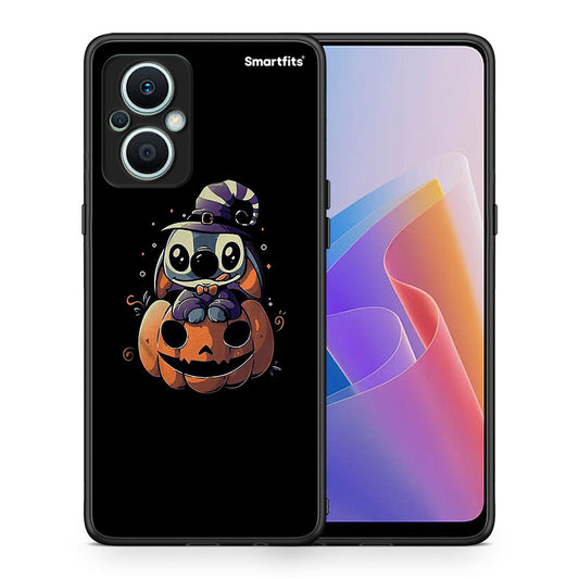 Θήκη Oppo Reno7 Lite Halloween Stitch από τη Smartfits με σχέδιο στο πίσω μέρος και μαύρο περίβλημα | Oppo Reno7 Lite Halloween Stitch Case with Colorful Back and Black Bezels