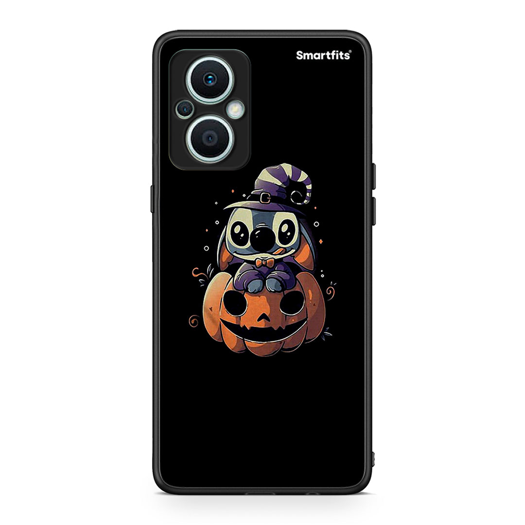 Θήκη Oppo Reno7 Lite Halloween Stitch από τη Smartfits με σχέδιο στο πίσω μέρος και μαύρο περίβλημα | Oppo Reno7 Lite Halloween Stitch Case with Colorful Back and Black Bezels