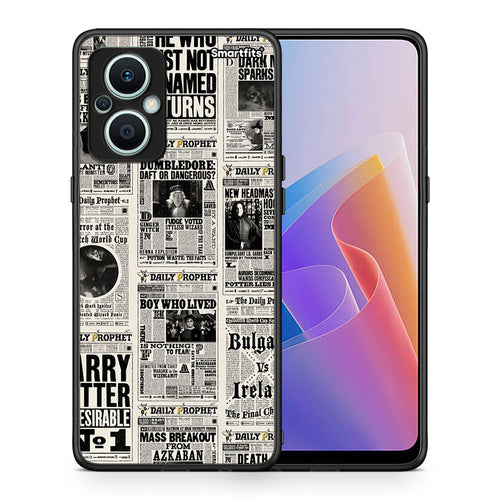 Θήκη Oppo Reno7 Lite Harry Paper από τη Smartfits με σχέδιο στο πίσω μέρος και μαύρο περίβλημα | Oppo Reno7 Lite Harry Paper Case with Colorful Back and Black Bezels