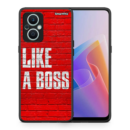 Θήκη Oppo Reno7 Lite Like A Boss από τη Smartfits με σχέδιο στο πίσω μέρος και μαύρο περίβλημα | Oppo Reno7 Lite Like A Boss Case with Colorful Back and Black Bezels