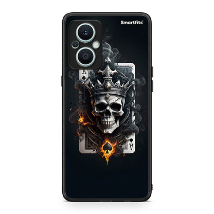 Θήκη Oppo Reno7 Lite Skull King Ace από τη Smartfits με σχέδιο στο πίσω μέρος και μαύρο περίβλημα | Oppo Reno7 Lite Skull King Ace Case with Colorful Back and Black Bezels