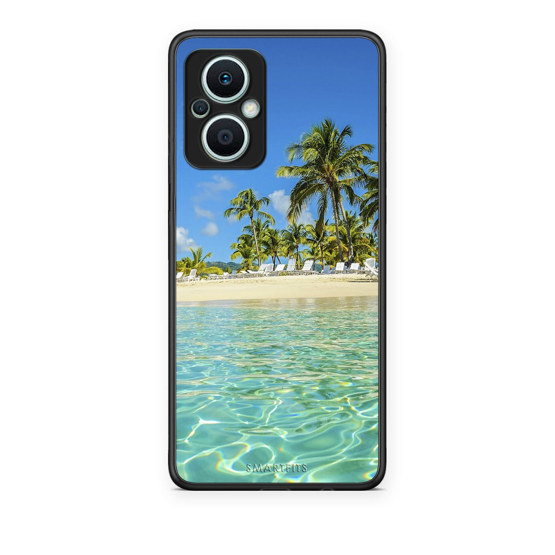 Θήκη Oppo Reno7 Lite Tropical Vibes από τη Smartfits με σχέδιο στο πίσω μέρος και μαύρο περίβλημα | Oppo Reno7 Lite Tropical Vibes case with colorful back and black bezels